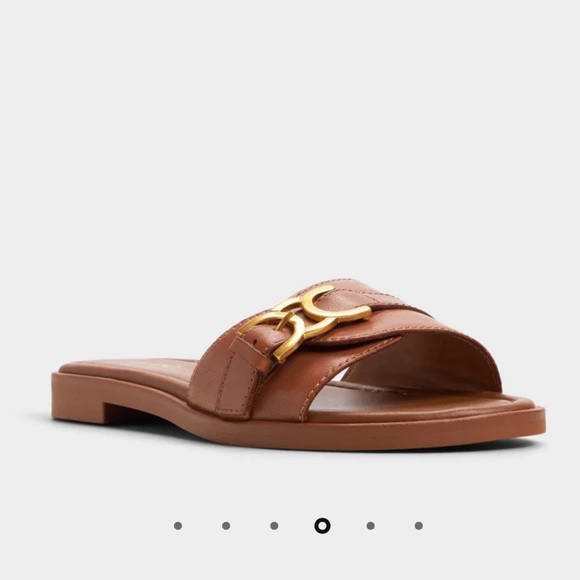 NEW Aldo Dallaedar Slide sandal Brown 6 - Picture 2 of 7